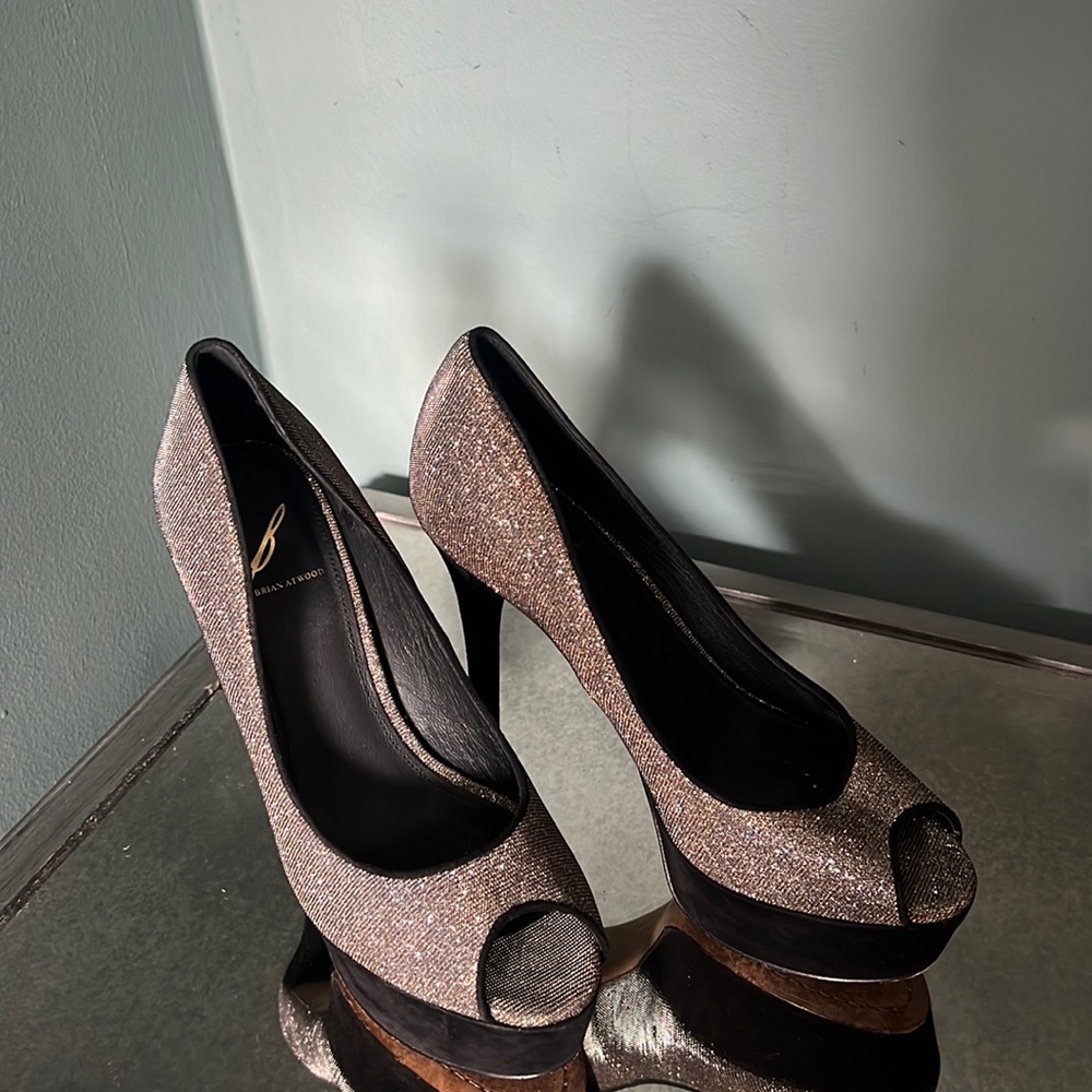B Brian Atwood Glittery Pumps , Size 8